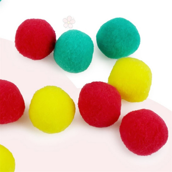 누상점 인형눈알 컬러 폼폼이 40mm, 노랑