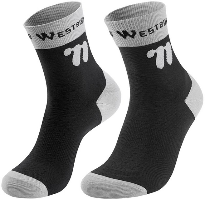 시그니처베이지 야광 반사 기능성 자전거 스포츠 양말 YPZ053, 1개, 블랙그레이