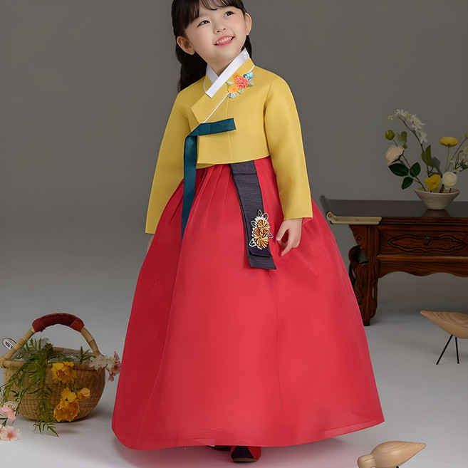 더예한복 여아용 862 윤서다홍 한복세트