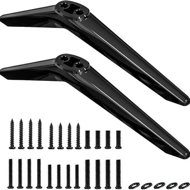 호환 교체용 미끄럼 방지 TV 스탠드 나사 포함 TV 스탠드 다리 무타공 견고한 대 TCL/Roku용, 01 하얀색