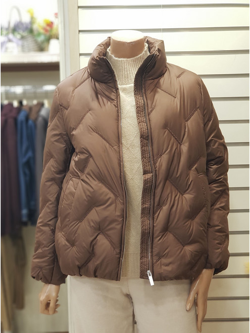 지센 자수퀼팅 다운 코쿤 덕다운 경량패딩 LNLWPA41_BR