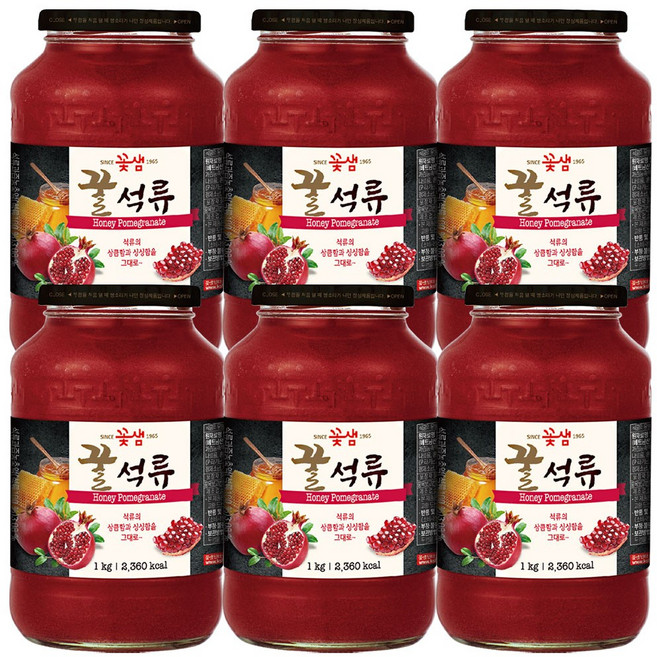 꽃샘 꿀석류차, 1kg, 6개, 1kg