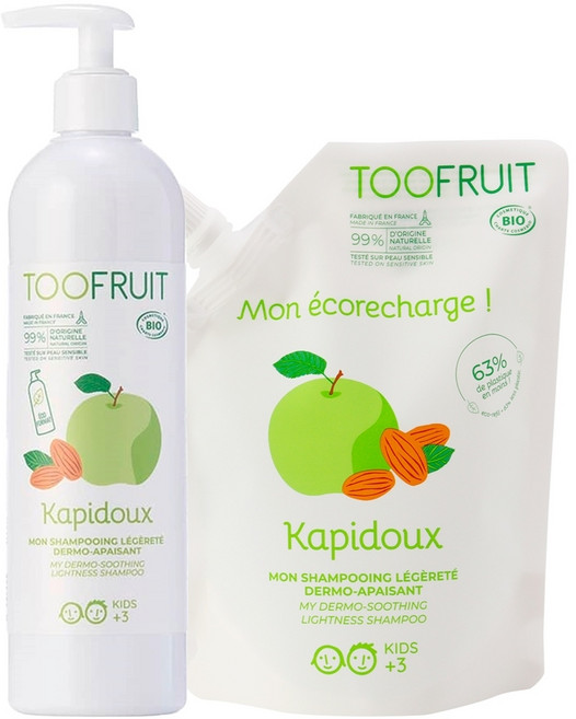 TOOFRUIT 兒童青蘋洗髮精 家庭組, 2個, 400ml