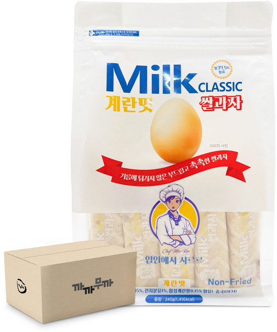 밀크 클래식 쌀과자 계란맛 240g (1박스-16개) 소비기한 26.07.02, 16개