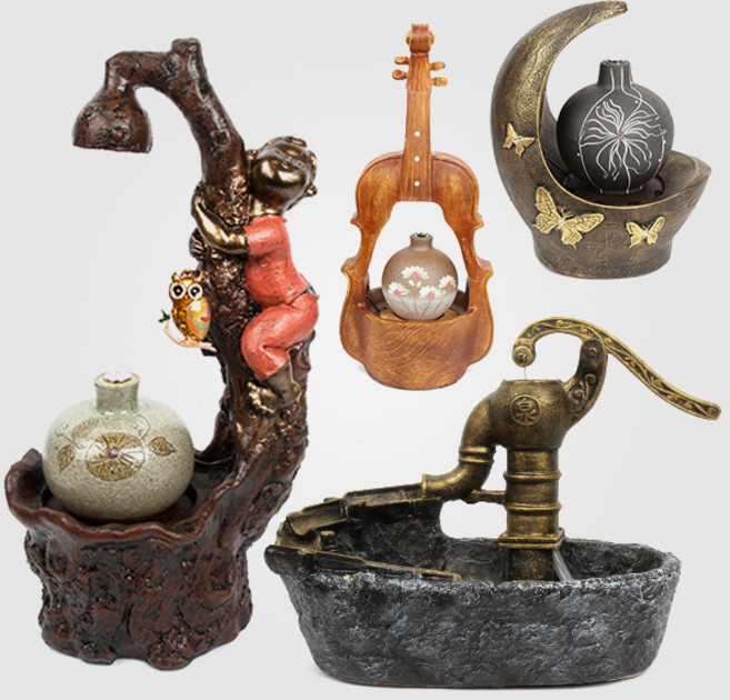 데일리데코 정원 인테리어 실내분수 가습기, 옛날펌프