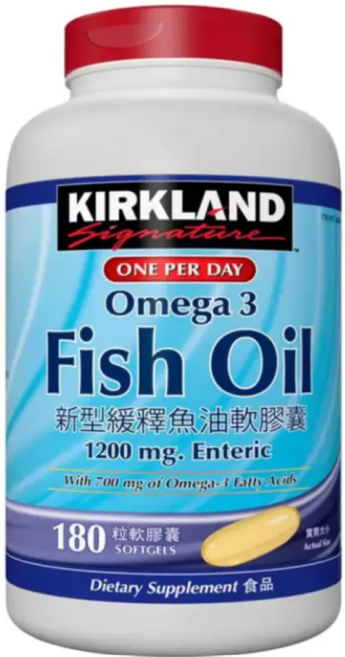 科克蘭 Omega 3 魚油軟膠囊 1200毫克 180粒, 1個