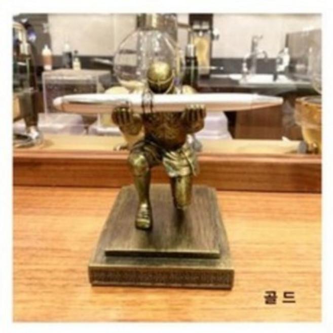 중세기사 펜 거치대 펜 홀더 다용도 걸이, 골드, 1개