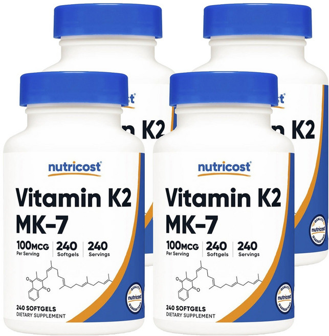 nutricost 維生素 K2 MK-7 軟膠囊, 4個, 240錠