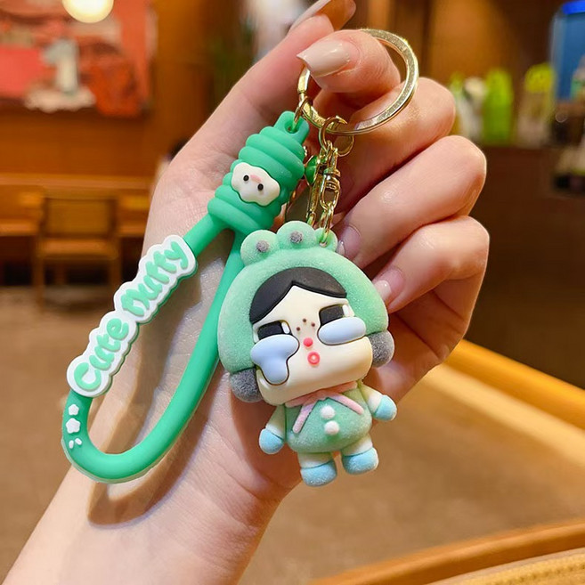 20개 인형뽑기용 키링인형도매 작은 우는아이 키링 가방참 팬던트 인형뽑기도매, 연두색