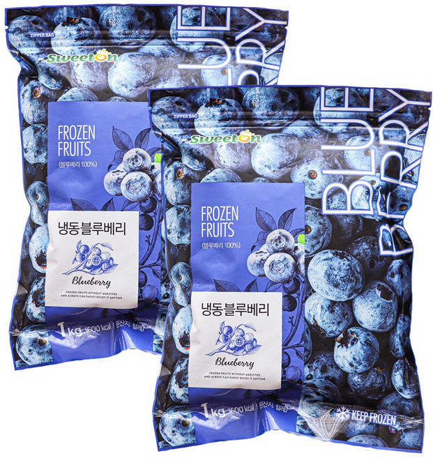 스위트온 칠레산 냉동 블루베리, 2개, 1kg