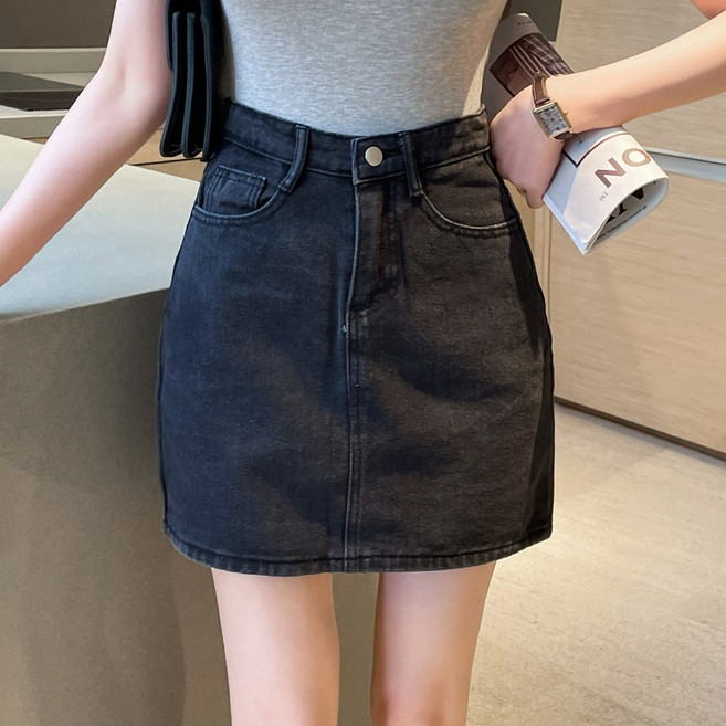 화지나무 여자 청 치마 데님 미니 스커트