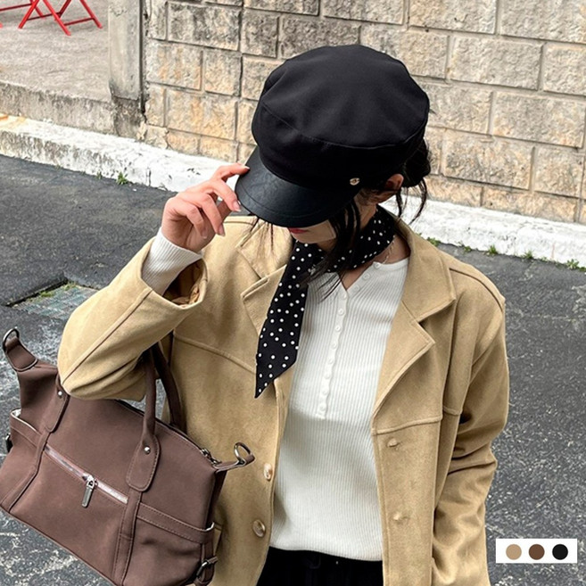 [핏예쁨]그런지룩 팔각모 플랫캡 헌팅 모자 B버튼마도로스헌팅캡