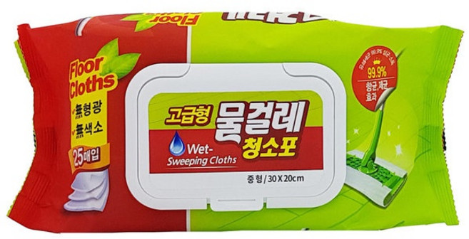 물걸레 청소포 고급형 중형25매 6개