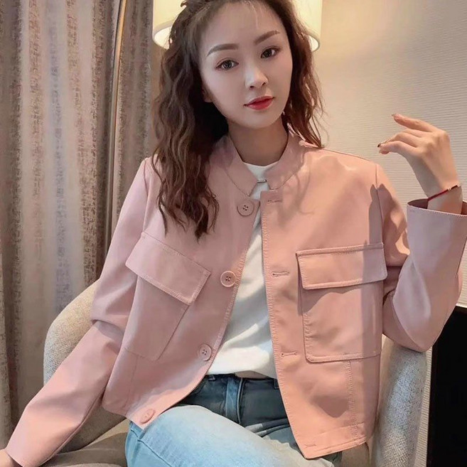 여성 레더 자켓 봄가을 루즈핏 숏 pu 가죽 재킷 빈티지 여자 라이더 자켓 간절기 차이나 여자 크롭 자켓 CJJ
