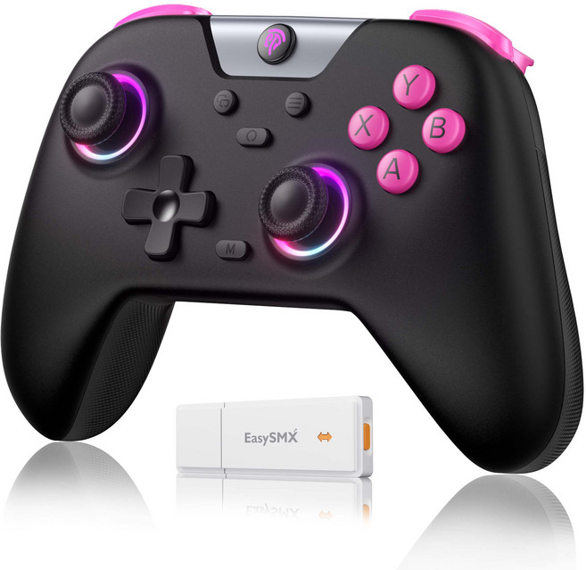 EasySMX X05 게임패드 무선 컨트롤러 PC 스팀덱 안드로이드 iOS 닌텐도 스위치2 호환 조이스틱, 블랙, 1개