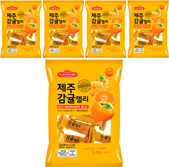 일광제과 제주감귤 젤리, 280g, 5개