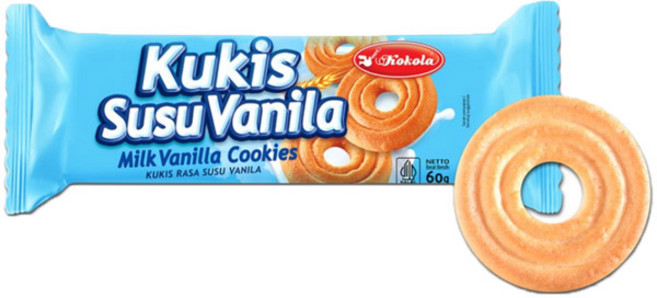 코콜라 밀크바닐라 링 쿠키 수입 과자 간식, 60g, 5개