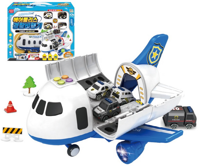 키즈원토이 에어폴리스 경찰비행기 작동완구, 혼합색상, 1세트
