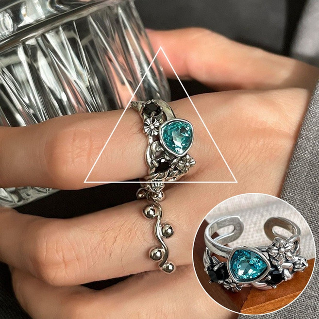 清透白月光精緻開口戒指 女款時尚