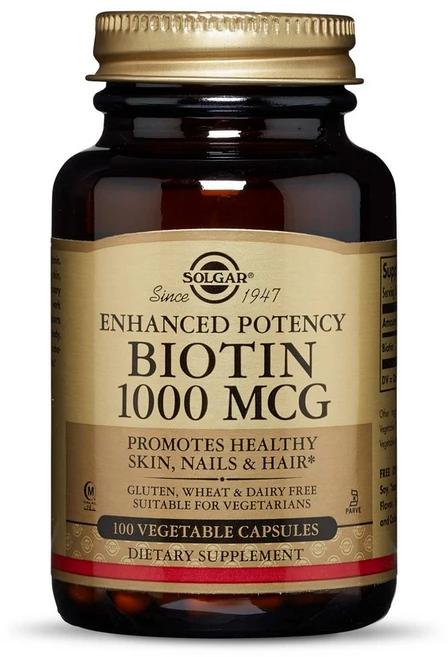 Solgar 솔가 비오틴 효능 1000mcg (100 캡슐), 100정, 1개 - 쿠팡