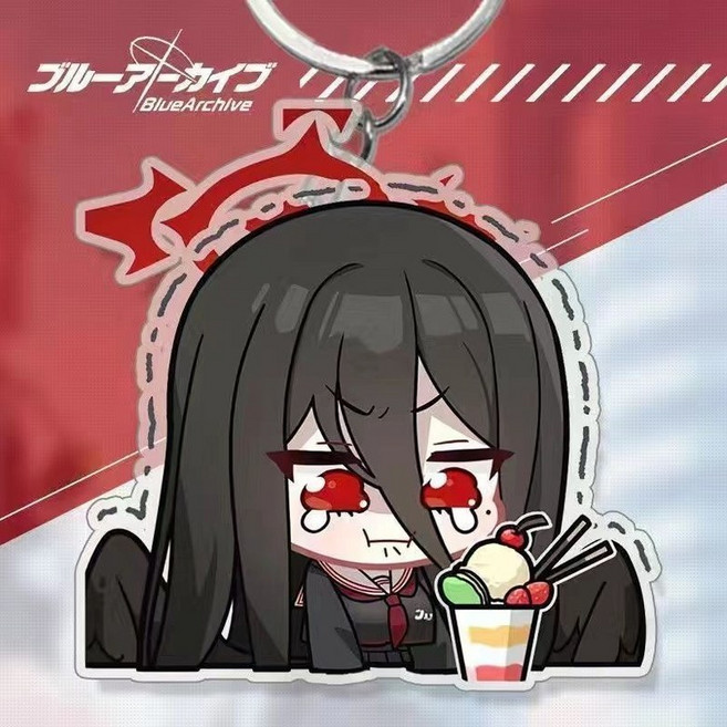 블루 아카이브 The Animation 굿즈 열쇠고리 아크릴 피규어 애니 팬던트 키링 시로코 호시노 세리카 아야네, 5cm 양면 라미네이트 티어오프 필름 사용, P, 1개