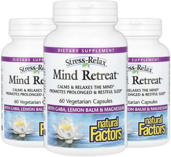 내추럴팩터스 Stress-Relax 마인드 리트리트 가바 GABA 베지 캡슐 60정 2+1, 3개, 60회분 - 쿠팡