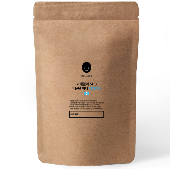 커피그대로 갓볶은 디카페인 과테말라 SHB 마운틴워터 원두커피, 1개, 500g, 홀빈(분쇄안함)