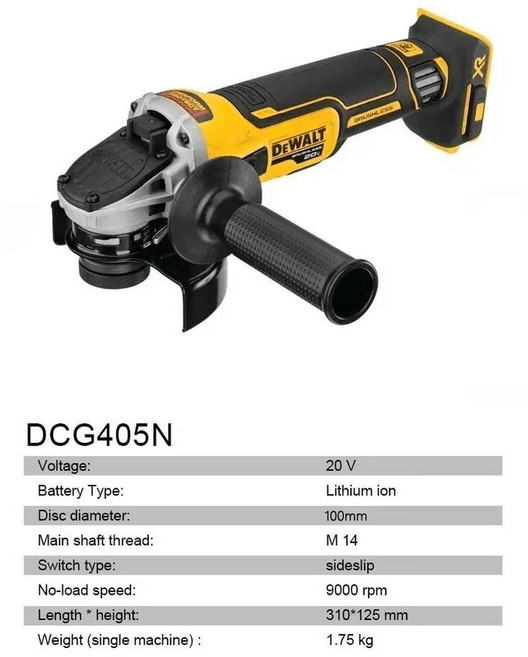 405 20 브러시리스 무선 앵글 그라인더 커팅 머신 충전식 휴대용 폴리 전동 공구 도구, No battery, 1개