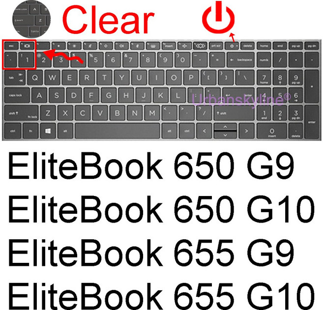 HP EliteBook 키보드 커버 860 G10 865 G9 655 650 855 G8 850 G7 755 G6 G5 보호대 스킨 케이스 실리콘, Clear 650 655 G9 G10, 07 Clear 650 655 G9 G10, 1개