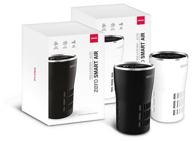 코끼리 제로 스마트 에어 원통형 미니 실내 및 차량용 공기청정기, 공기청정기 블랙, 블랙, KHP-P51M