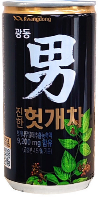 광동 힘찬하루 남 헛개차 숙취 해소 헛개 음료수 캔음료, 1개, 175ml