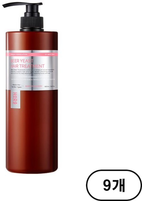 하라즈 맥주효모 헤어트리트먼트 베이비파우더향, 1L, 9개
