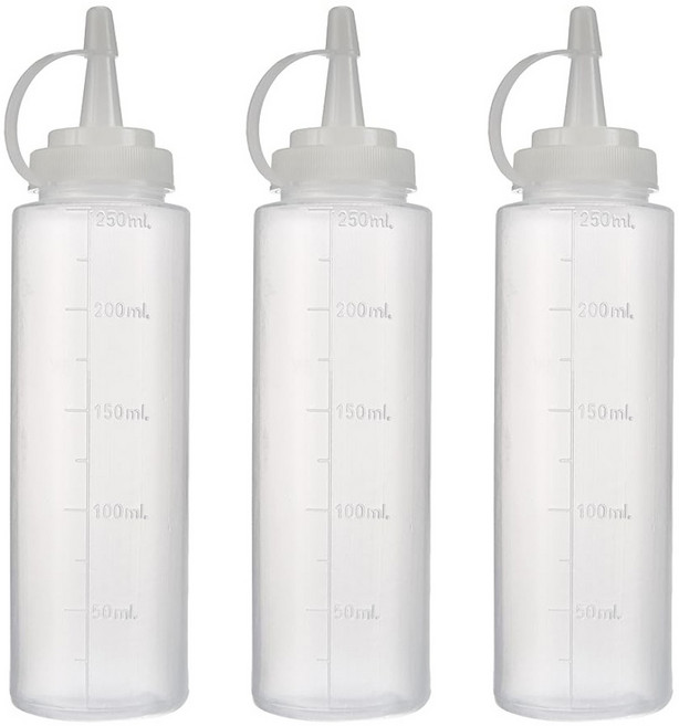 제로리빙 잘라쓰는 말랑 뾰족캡 오일 소분 공병, 250ml, 3개