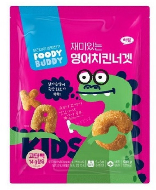 푸디버디 재미있는 영어치킨너겟, 500g, 8개