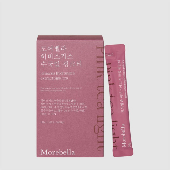 모어벨라 히비스커스 수국잎 핑크티 20포, 1개, 20g