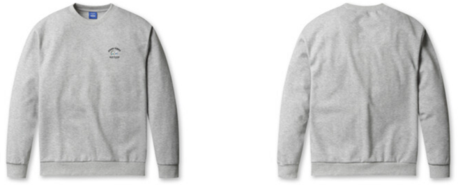 폴햄) 남성 더블니트 어프어프x코숏 세미오버핏 맨투맨 PHG1TR1010 MGR