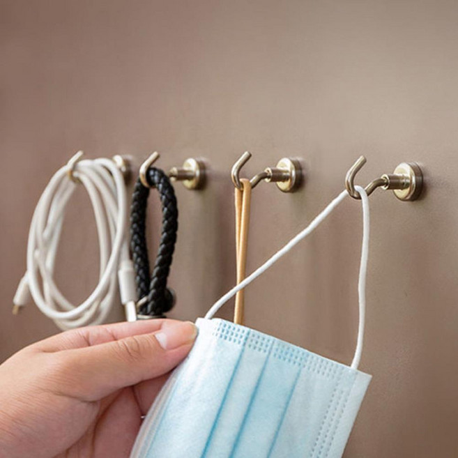 마스크 강력 현관문 냉장고 자석 후크 마스크 걸이 10P 16mm 자석후크 강력후크 냉장고 현관문 고리자석, 상10일5 수11 마15 출3 본상품선택, ΩΔ자석후크16mm실버10pÅψ