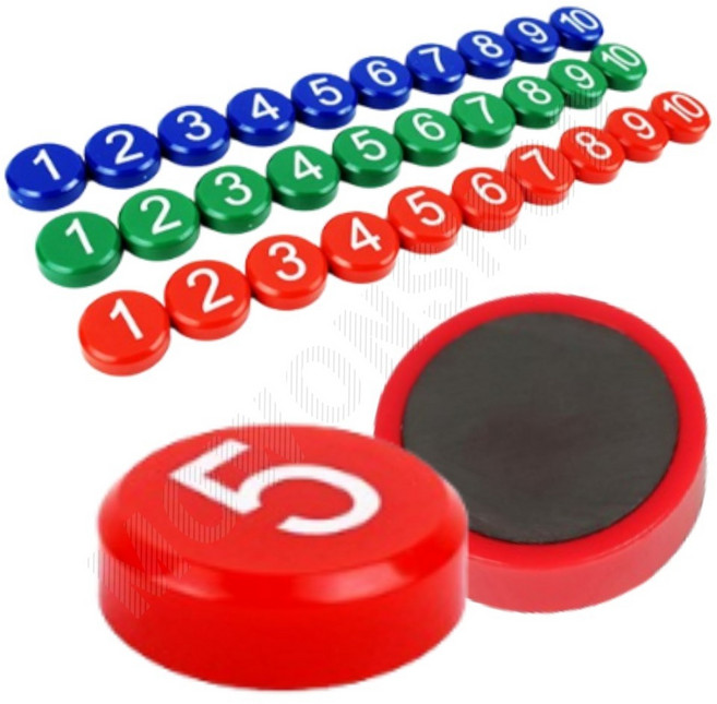 번호자석 원형 숫자 동그란 자석 홀더 넘버링 동그라미자석 둥근자석, 3.(초록)