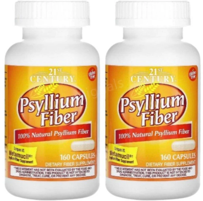21st Century 21세기 센트리 차전자 식이섬유 캡슐 160정 1+1 수용성 섬유소 철분 칼륨 함유, 2개 - 쿠팡