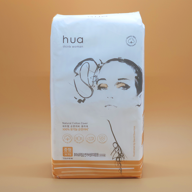 암웨이 후아 내추럴 순면커버 중형 생리대 날개형, 36개입, 3개