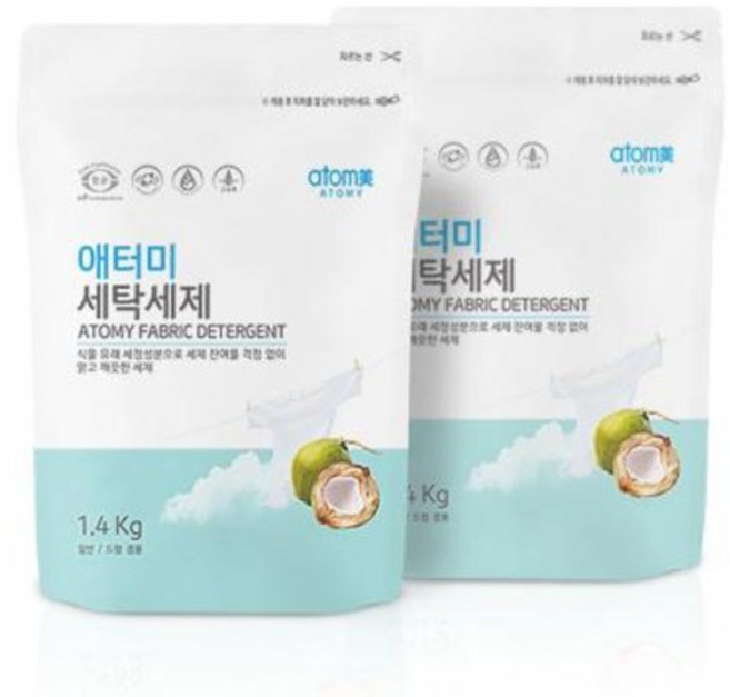애터미 세탁세제 파우치 2.8kg, 1개