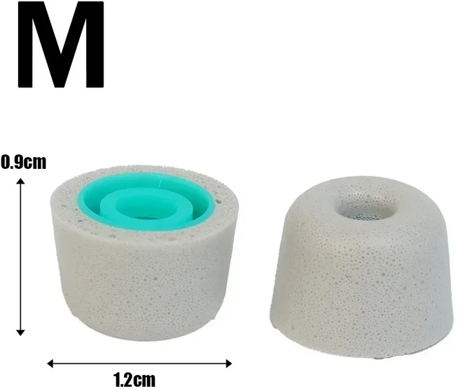 소니호환 WF-1000XM5 소프트 메모리 폼 이어버드 교체 가능한 미끄럼 방지 헤드폰 이어플러그 3-1 쌍 무선 이어폰 이어팁, 3세트, Gray M