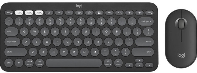 로지텍 페플 2 콤보 무선 키보드 + 마우스 세트, 블랙, 텐키리스