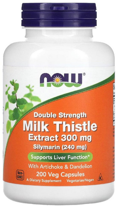 나우 푸드 밀크시슬 실리마린 2배강도 300 mg 200 배지캡슐 Milk Thistle, 50정, 1개