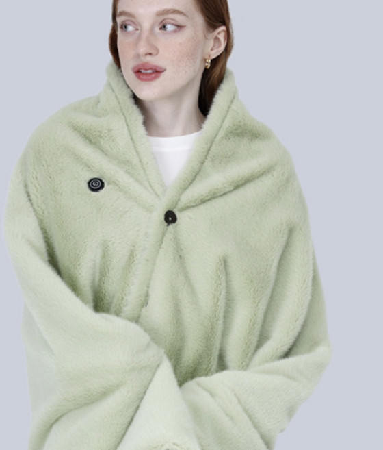 [ONNlnine9] USB 전기 발열 온열 망토 사무실 무릎 담요, 165*83cm, 그린