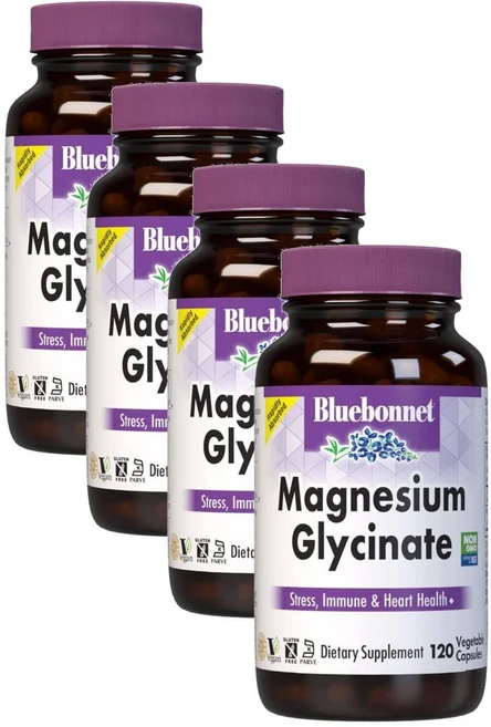 블루보넷 뉴트리션 마그네슘 글리시네이트 400mg Bluebonnet Magnesium Glycinate, 120정, 4개 - 쿠팡