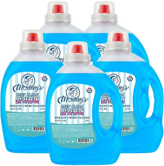 마미스 알칼리 액체세제 딥클린 알카퓨어젤, 5개, 2.5L