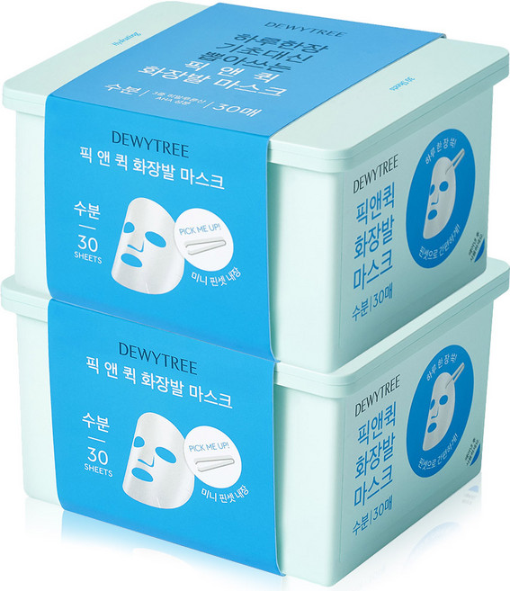 듀이트리 픽앤퀵 뽑아쓰는 화장발 마스크 팩, 30개입, 2개