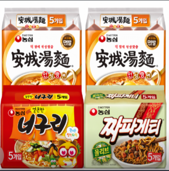 농심 안성탕면10개 + 얼큰한너구리 5개 짜파게티, 단품, 20개
