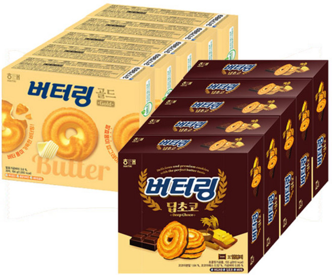 해태 버터링 골드 194g+딥초코 155gx각5개(총10개), 1.745kg, 1세트